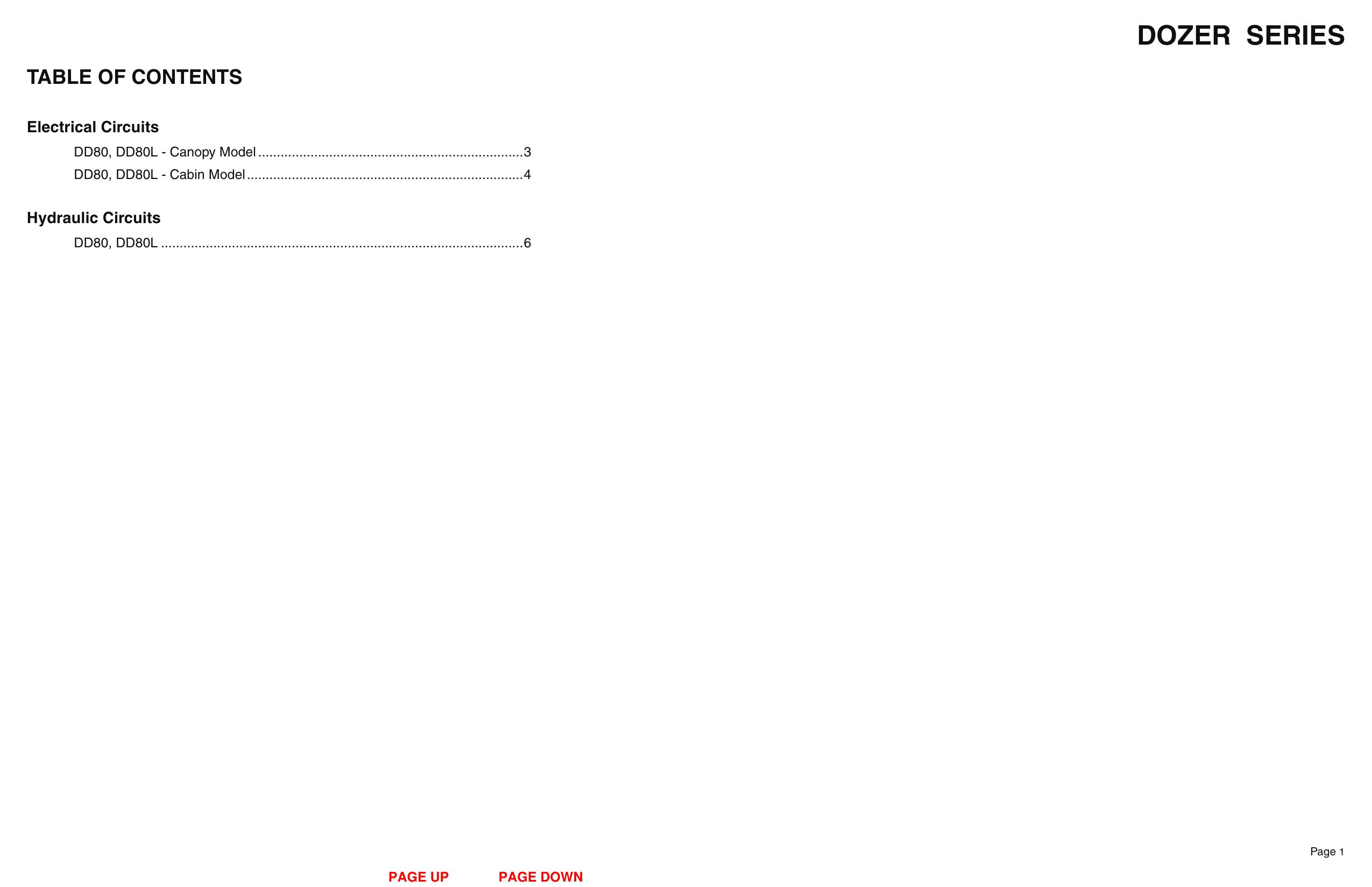 DD80, DD80L DOZER SERIES Schematic Hydraulic Circuits Electrical Circuits  Daewoo Doosan SCHEMATIC All Models